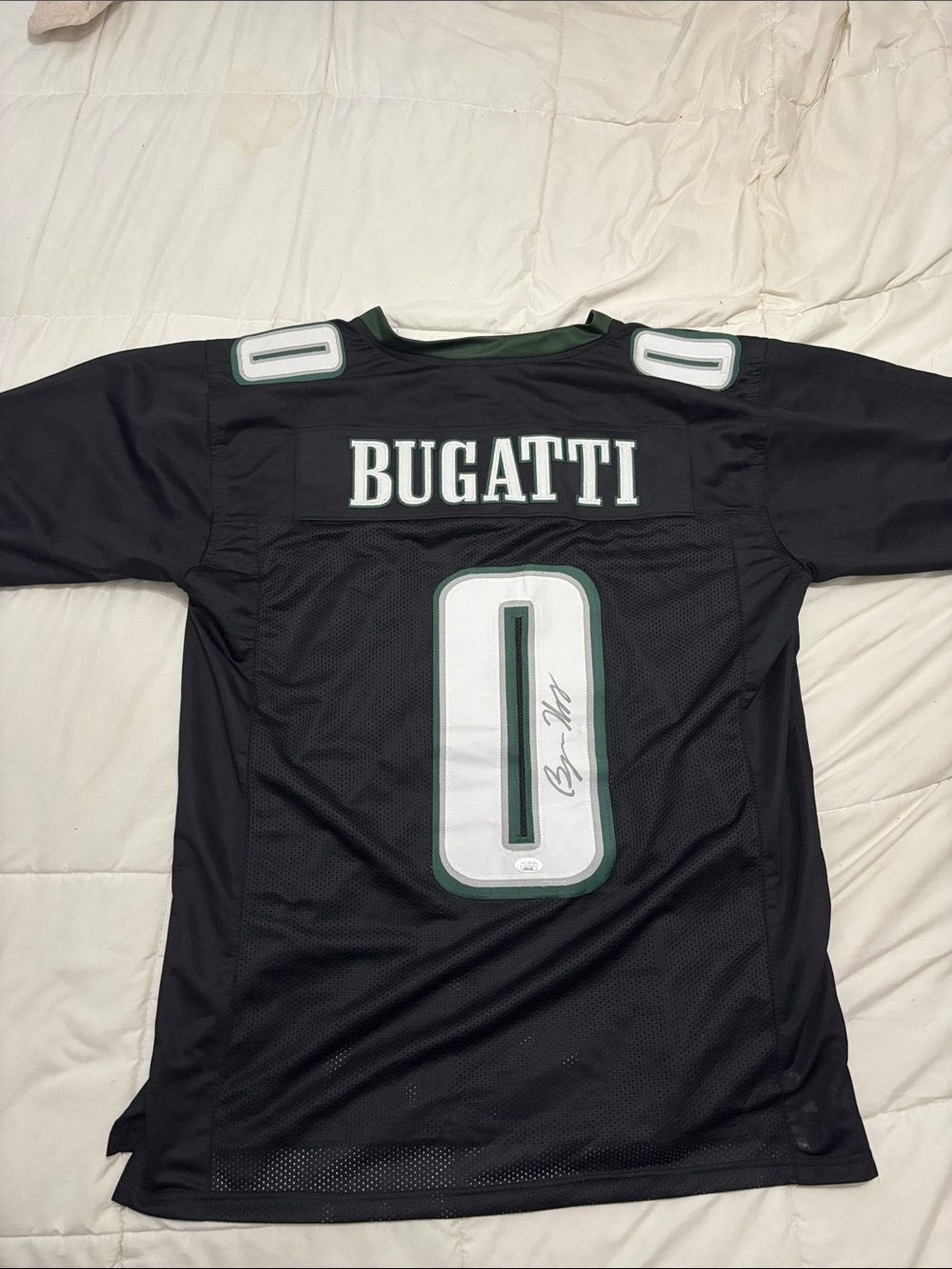 Bryce Huff “Bugatti” Autograph Jersey Eagle Color way XL